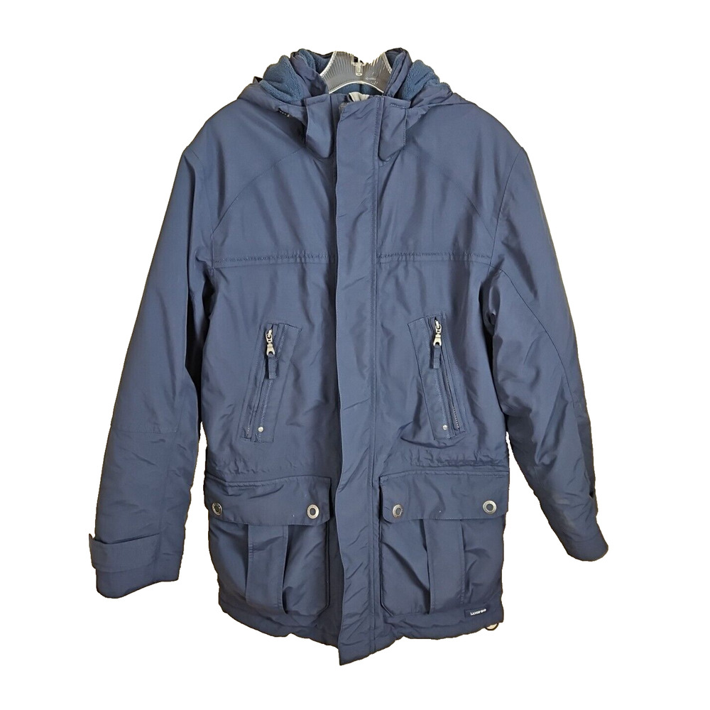 Lands End Squall Parka Jacket Hooded Coat Men S Waterproof Fleece Lined zip